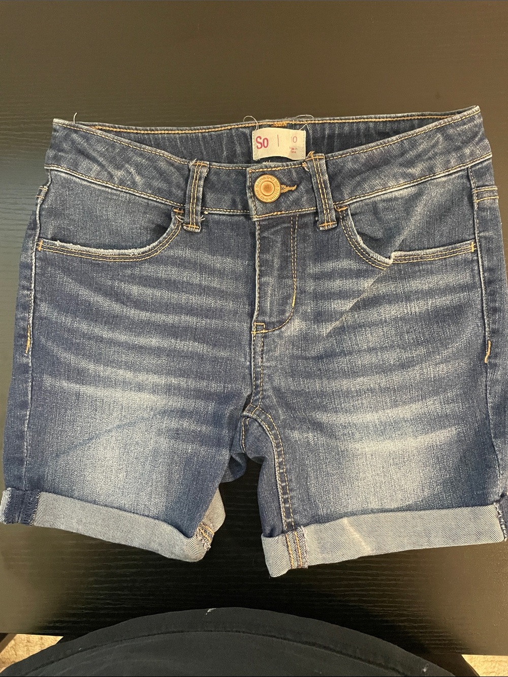 SO Faded Blue Cuffed Denim Shorts